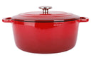 Olla para asar con tapa Fontestic de hierro fundido rojo tradicional Ø 28 cm / 6.8 litros - capa antiadherente esmaltada