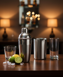 Set de bar Cookinglife de acero inoxidable 2 piezas - Coctelera y enfriador de vino