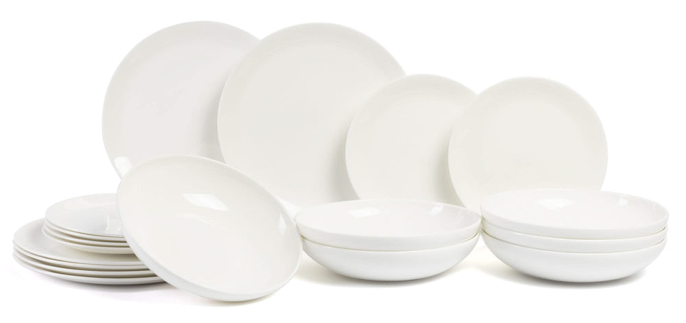 Set de vajilla ASA Selection A Table - Blanco 18 piezas / 6 personas - 6 platos de cena, 6 platos de desayuno y 6 platos hondos