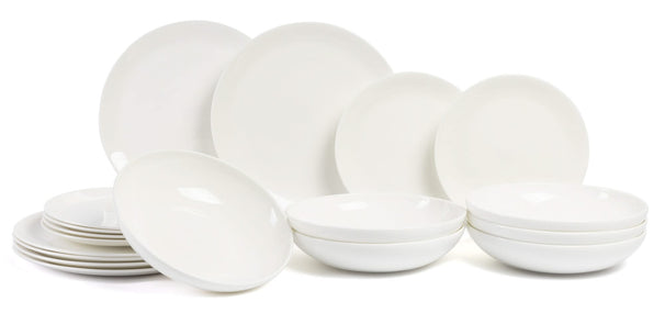 Set de vajilla ASA Selection A Table - Blanco 18 piezas / 6 personas - 6 platos de cena, 6 platos de desayuno y 6 platos hondos