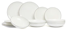 Set de vajilla ASA Selection A Table Ligne Noire 18 piezas / 6 personas - 6 platos de cena, 6 platos de desayuno y 6 platos para pasta/sopa