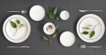 Set de vajilla ASA Selection A Table Ligne Noire 18 piezas / 6 personas - 6 platos de cena, 6 platos de desayuno y 6 platos para pasta/sopa