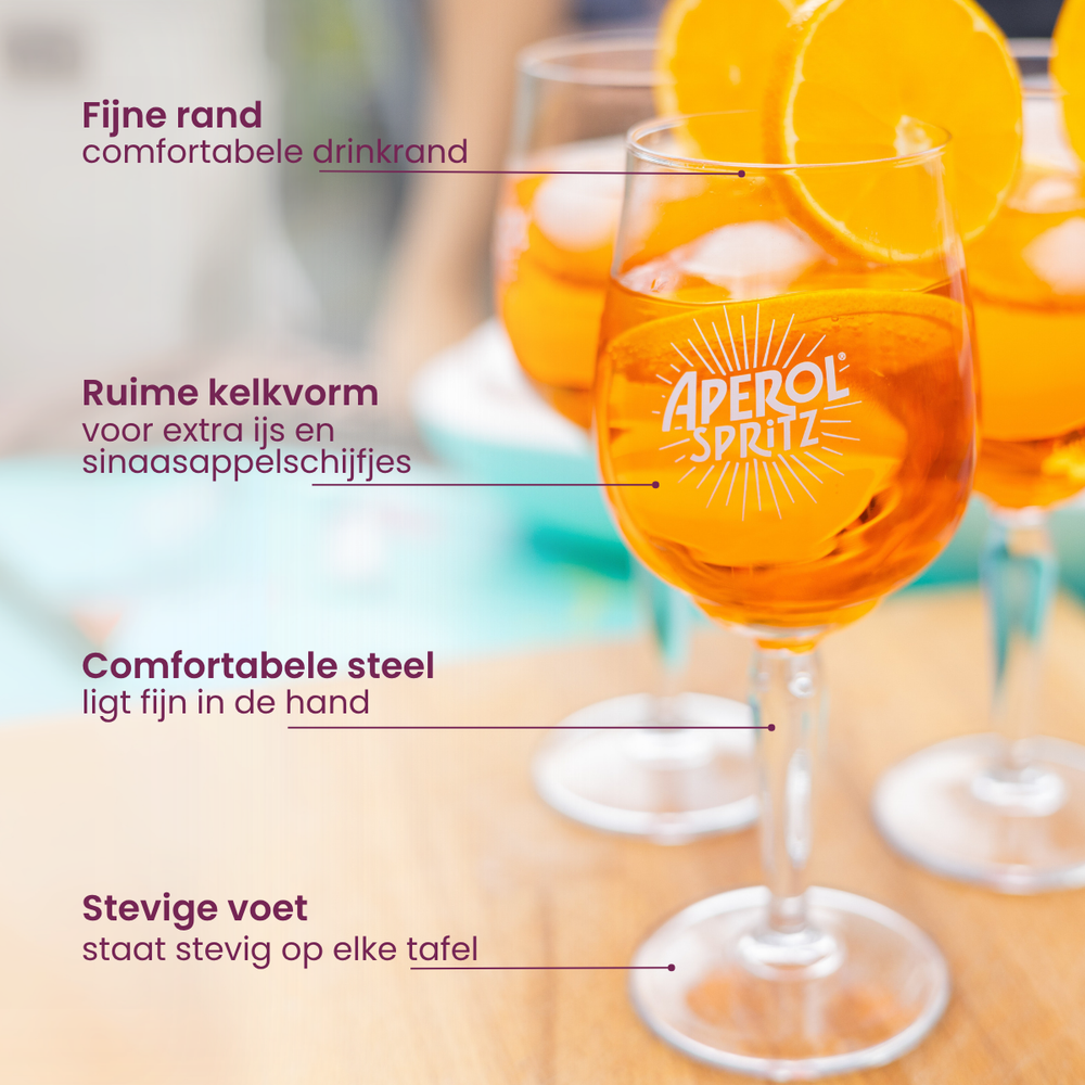 Vasos Aperol Spritz - 450 ml - Vaso oficial - 6 unidades
