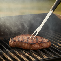 Cookinglife Set de Herramientas para BBQ Fire & Flavour Negro 3 Piezas - Acero Inoxidable - Espátula, Pinzas y Tenedor para BBQ