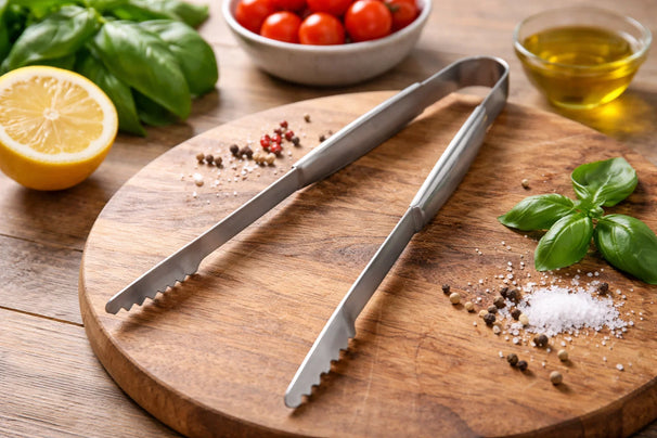 Cookinglife Pinza para BBQ Fire & Flavour Acero Inoxidable 43 cm - Pinza para Parrilla para Carne y Verduras