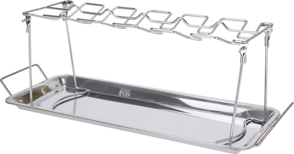 Cookinglife Soporte para Alitas de Pollo BBQ Fire & Flavour - Metal - Para Asar 12 Piezas