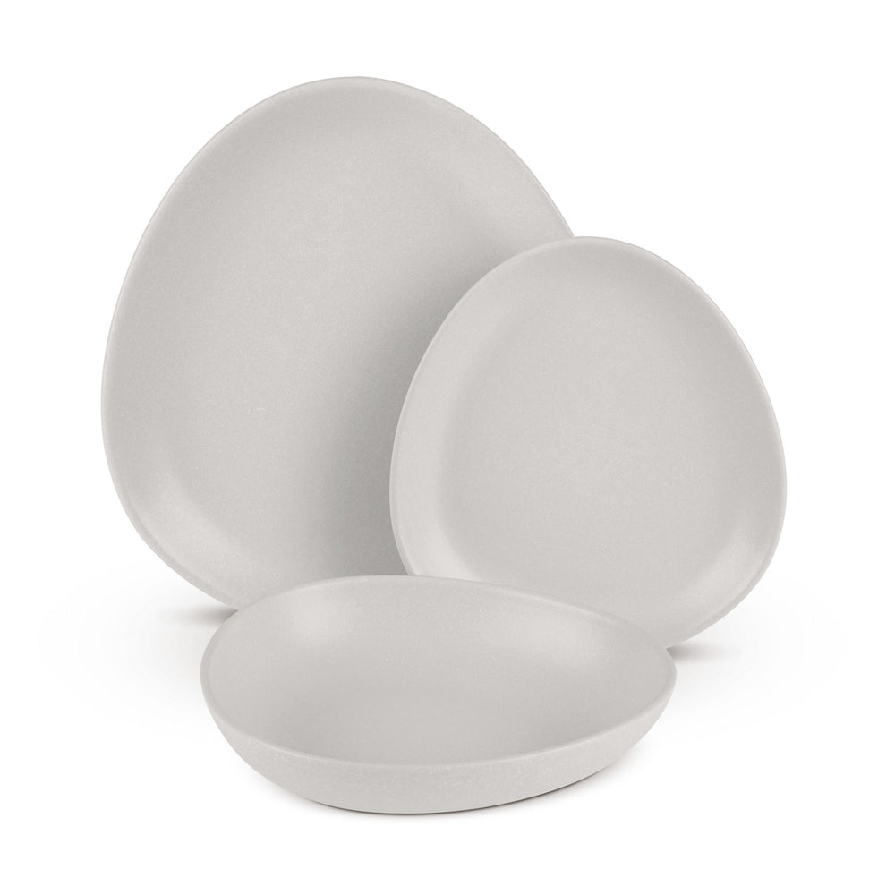 BerlingerHaus Juego de Vajilla Mate Crema Ovalado - 18 Piezas / 6 Personas - 6 platos de cena, 6 platos de desayuno y 6 platos hondos