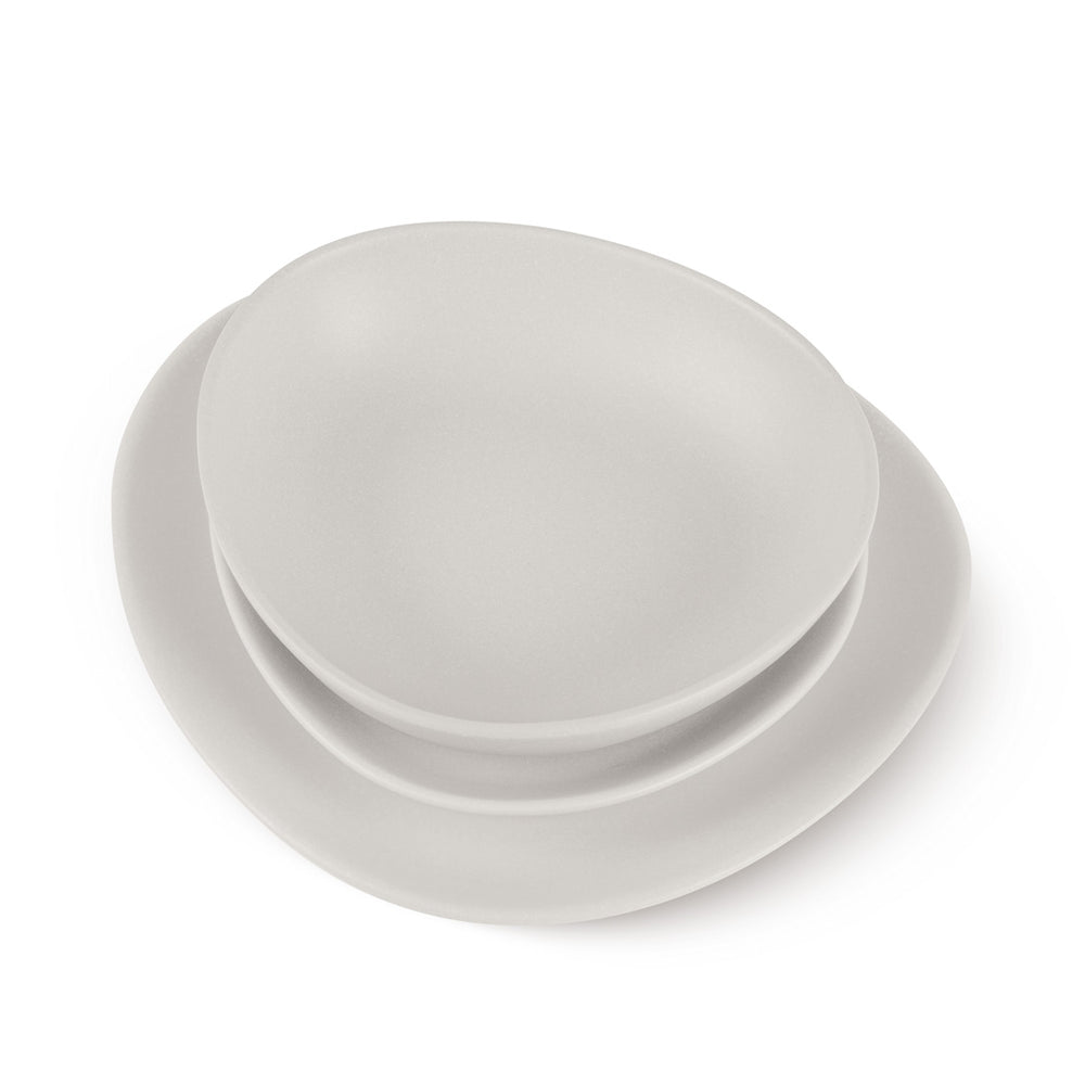 BerlingerHaus Juego de Vajilla Mate Crema Ovalado - 18 Piezas / 6 Personas - 6 platos de cena, 6 platos de desayuno y 6 platos hondos