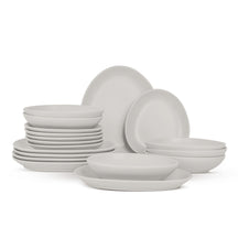 BerlingerHaus Juego de Vajilla Mate Crema Ovalado - 18 Piezas / 6 Personas - 6 platos de cena, 6 platos de desayuno y 6 platos hondos