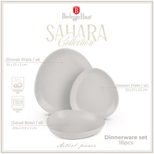 BerlingerHaus Juego de Vajilla Mate Crema Ovalado - 18 Piezas / 6 Personas - 6 platos de cena, 6 platos de desayuno y 6 platos hondos
