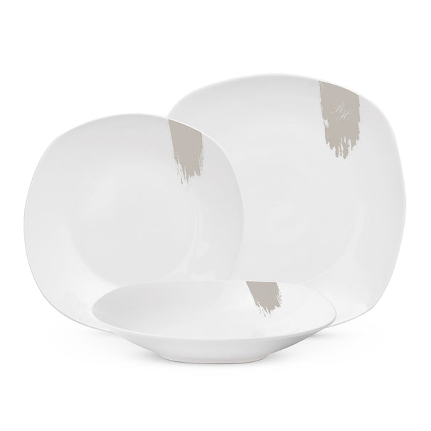BerlingerHaus Juego de Vajilla Crema - 18 Piezas / 6 Personas - 6 platos de cena, 6 platos de desayuno y 6 platos hondos