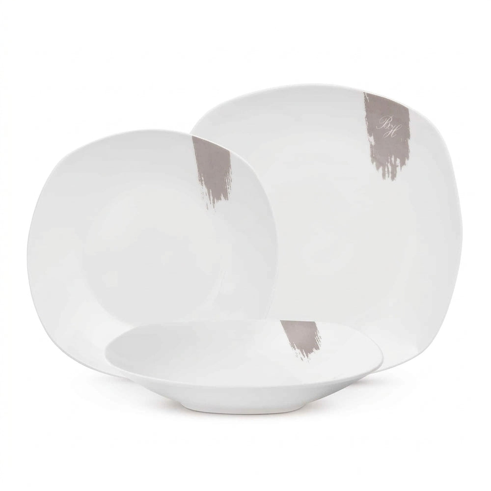 BerlingerHaus Juego de Vajilla Taupe - 18 Piezas / 6 Personas - 6 platos de cena, 6 platos de desayuno y 6 platos hondos