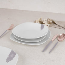BerlingerHaus Juego de Vajilla Taupe - 18 Piezas / 6 Personas - 6 platos de cena, 6 platos de desayuno y 6 platos hondos