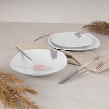 BerlingerHaus Juego de Vajilla Taupe - 18 Piezas / 6 Personas - 6 platos de cena, 6 platos de desayuno y 6 platos hondos