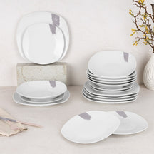 BerlingerHaus Juego de Vajilla Taupe - 18 Piezas / 6 Personas - 6 platos de cena, 6 platos de desayuno y 6 platos hondos
