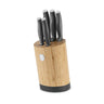 BerlingerHaus Bloque de cuchillos Mate Antracita Redondo 6 piezas - Cuchillo de chef, Cuchillo de pan, Santoku, Cuchillo de oficina & Cuchillo pelador