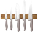 BerlingerHaus Set de cuchillos con tira magnética de madera de acacia taupe - 6 piezas - Cuchillo de chef, cuchillo de pan, cuchillo santoku, cuchillo de oficina y cuchillo pelador