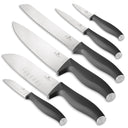 BerlingerHaus Set de Cuchillos Matte Antracita 6 Piezas - Cuchillo de Chef, Cuchillo de Pan, Santoku, Cuchillo de Oficina, Cuchillo de Pelar & Mini Santoku