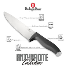 BerlingerHaus Bloque de Cuchillos Mate Antracita 6 Piezas - Cuchillo de Chef, Cuchillo de Pan, Santoku, Cuchillo de Oficina y Cuchillo Pelador