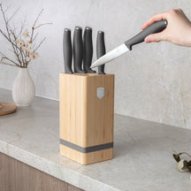 BerlingerHaus Bloque de Cuchillos Mate Antracita 6 Piezas - Cuchillo de Chef, Cuchillo de Pan, Santoku, Cuchillo de Oficina y Cuchillo Pelador