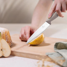 BerlingerHaus Bloque de cuchillos Taupe 6 piezas - Cuchillo de chef, Cuchillo de pan, Cuchillo Santoku, Cuchillo de oficina & Cuchillo pelador