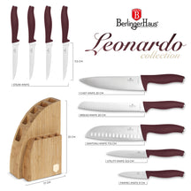 BerlingerHaus Bloque de cuchillos Mate Burdeos 10 piezas - Cuchillo de chef, Cuchillo de pan, Cuchillo Santoku, Cuchillo de oficina, Cuchillo pelador y 4 cuchillos de steak