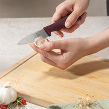 BerlingerHaus Bloque de cuchillos Mate Burdeos 10 piezas - Cuchillo de chef, Cuchillo de pan, Cuchillo Santoku, Cuchillo de oficina, Cuchillo pelador y 4 cuchillos de steak