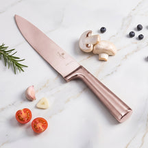 BerlingerHaus Bloque de cuchillos Roségold 6 piezas - Cuchillo de chef, cuchillo de pan, cuchillo Santoku, cuchillo de oficina y cuchillo pelador