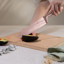BerlingerHaus Bloque de cuchillos Roségold 6 piezas - Cuchillo de chef, cuchillo de pan, cuchillo Santoku, cuchillo de oficina y cuchillo pelador