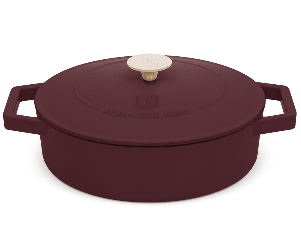 Sartén Berlinger Haus / Sartén Matte Burdeos - Hierro fundido - ø 26 cm - adecuada para todas las fuentes de calor - recubrimiento antiadherente esmaltado