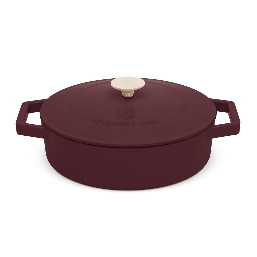 BerlingerHaus Sartén / Sartén de Saltear Matte Burdeos - Hierro Fundido - ø 26 cm - apta para todas las fuentes de calor - capa antiadherente esmaltada
