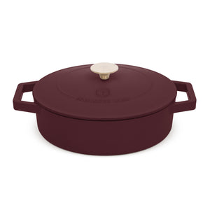 BerlingerHaus Sartén / Sartén de Saltear Matte Burdeos - Hierro Fundido - ø 26 cm - apta para todas las fuentes de calor - capa antiadherente esmaltada