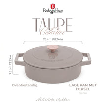 BerlingerHaus Sartén / Sartén Taupe - Hierro fundido - ø 26 cm - apta para todas las fuentes de calor - revestimiento antiadherente esmaltado
