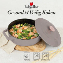 BerlingerHaus Sartén / Sartén Taupe - Hierro fundido - ø 26 cm - apta para todas las fuentes de calor - revestimiento antiadherente esmaltado