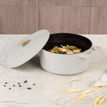 BerlingerHaus Cacerola Mate Crème - Hierro Fundido - ø 24 cm - apta para todas las fuentes de calor - capa antiadherente esmaltada