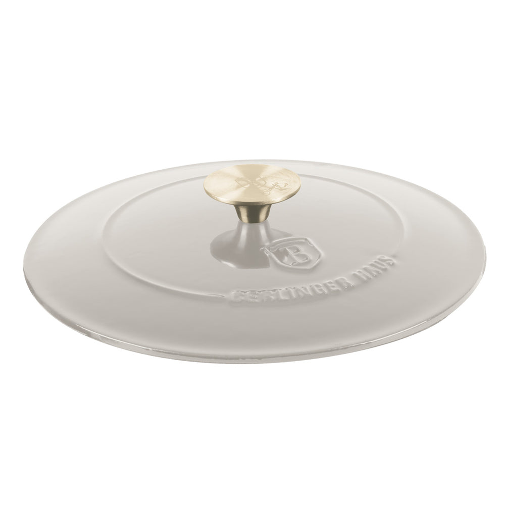 BerlingerHaus Cacerola Mate Crème - Hierro Fundido - ø 24 cm - apta para todas las fuentes de calor - capa antiadherente esmaltada