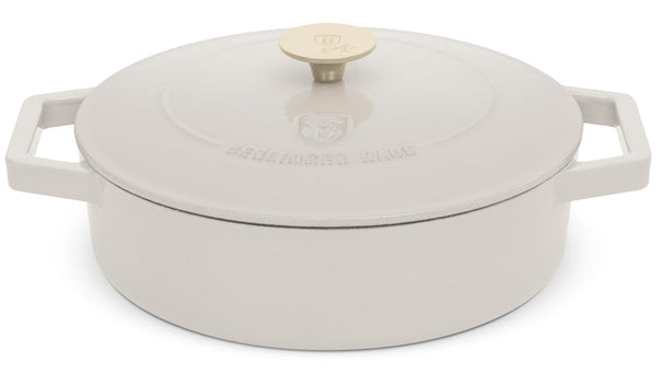 BerlingerHaus Sartén / Sartén de Saltear Mate Crema - Hierro Fundido - ø 26 cm - apta para todas las fuentes de calor - revestimiento antiadherente esmaltado