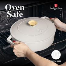BerlingerHaus Sartén / Sartén de Saltear Mate Crema - Hierro Fundido - ø 26 cm - apta para todas las fuentes de calor - revestimiento antiadherente esmaltado