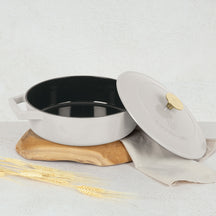 BerlingerHaus Sartén / Sartén de Saltear Mate Crema - Hierro Fundido - ø 26 cm - apta para todas las fuentes de calor - revestimiento antiadherente esmaltado
