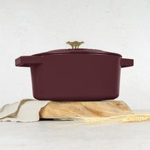 BerlingerHaus Cacerola Mat Burdeos - Hierro Fundido - ø 24 cm - apta para todas las fuentes de calor - capa antiadherente esmaltada