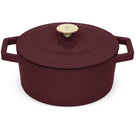 BerlingerHaus Cacerola Mat Burdeos - Hierro Fundido - ø 24 cm - apta para todas las fuentes de calor - capa antiadherente esmaltada