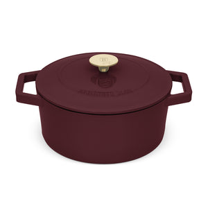 BerlingerHaus Cacerola Mat Burdeos - Hierro Fundido - ø 24 cm - apta para todas las fuentes de calor - capa antiadherente esmaltada