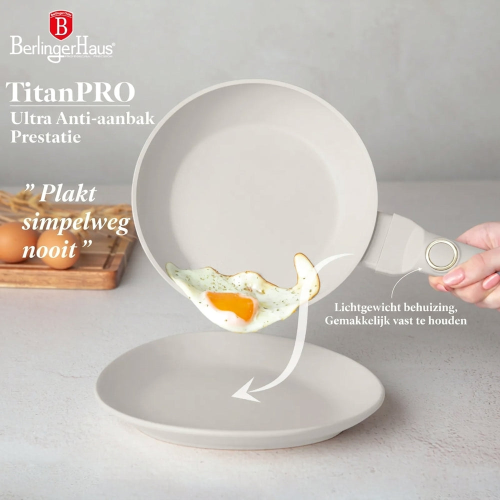 BerlingerHaus Sartén Mate Crema ø 20 cm - apta para todas las fuentes de calor - capa antiadherente estándar