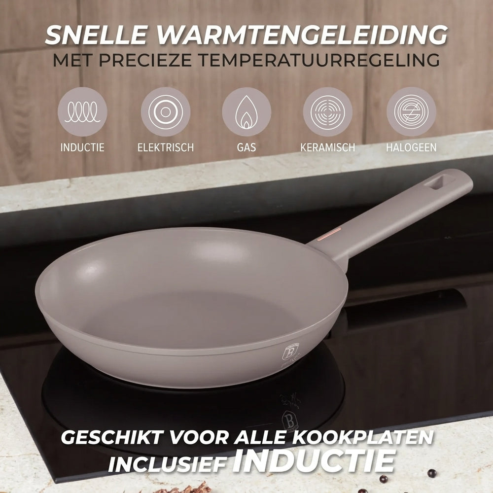 BerlingerHaus Sartén Taupe ø 24 cm - apta para todas las fuentes de calor - revestimiento antiadherente estándar