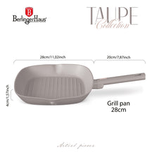 BerlingerHaus Sartén parrilla Taupe 28 x 28 cm - apta para todas las fuentes de calor - revestimiento antiadherente estándar