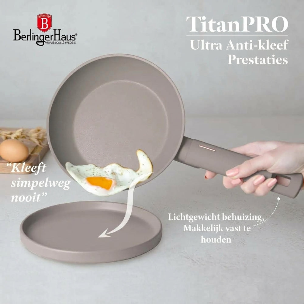 BerlingerHaus Sartén Taupe ø 20 cm - apta para todas las fuentes de calor - revestimiento antiadherente estándar