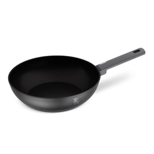 BerlingerHaus Wokpan Matte Antraciet ø 28 cm - adecuado para todas las fuentes de calor - revestimiento antiadherente estándar
