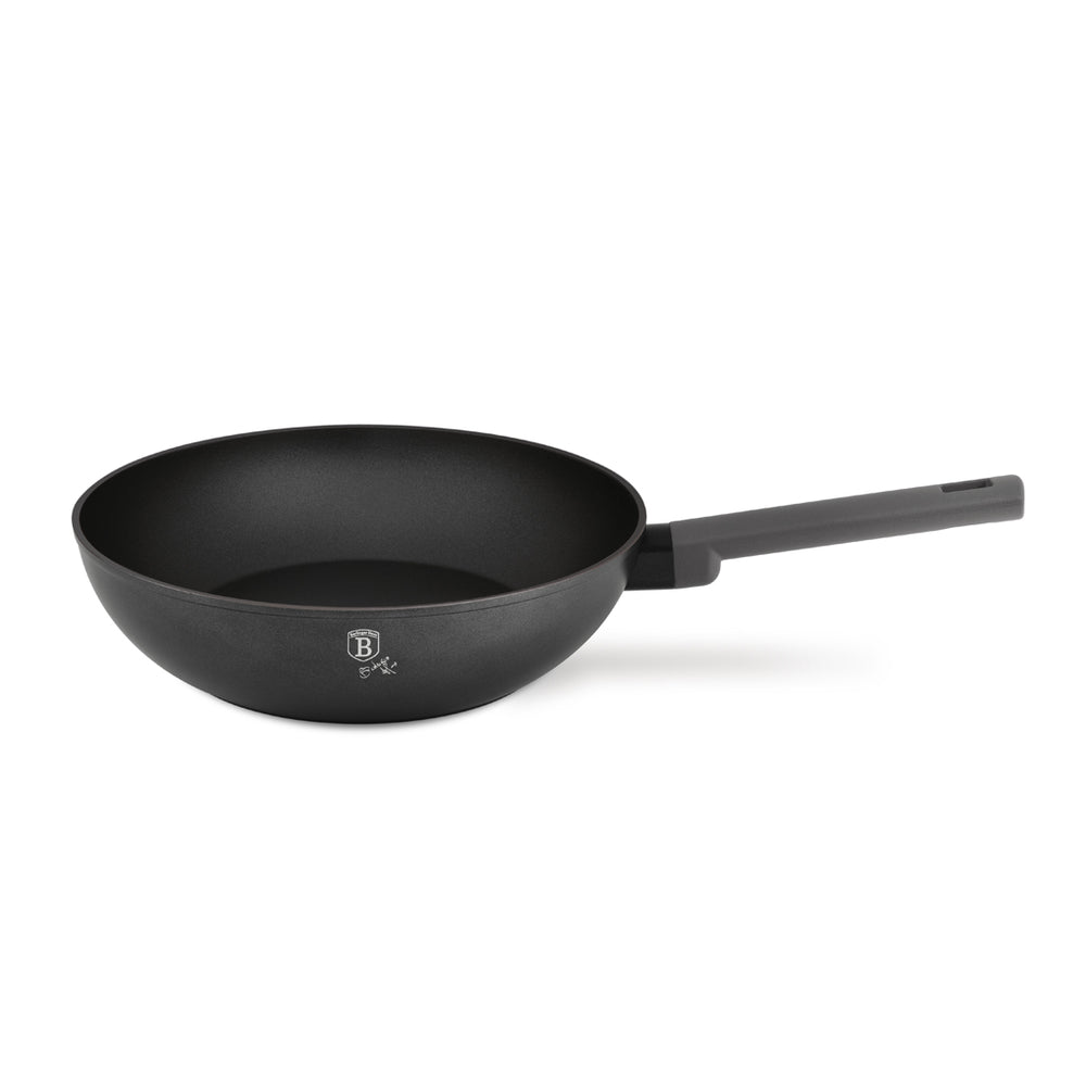 BerlingerHaus Wokpan Matte Antraciet ø 28 cm - adecuado para todas las fuentes de calor - revestimiento antiadherente estándar