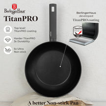BerlingerHaus Wokpan Matte Antraciet ø 28 cm - adecuado para todas las fuentes de calor - revestimiento antiadherente estándar