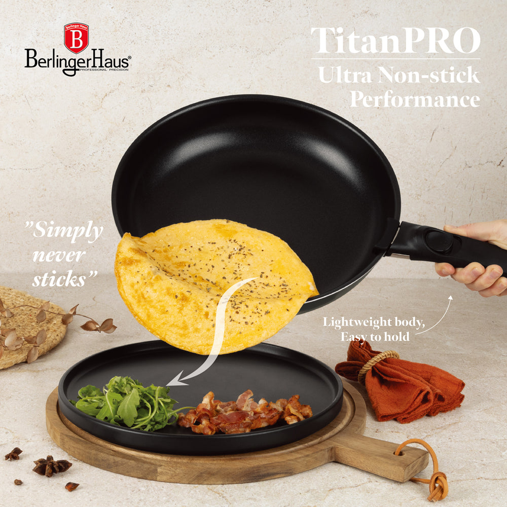BerlingerHaus Set de Sartenes Click-it Mat Antracita 6 piezas - Olla ø 16 & 20 cm, Sartén ø 20 & 24 cm - apto para todas las fuentes de calor